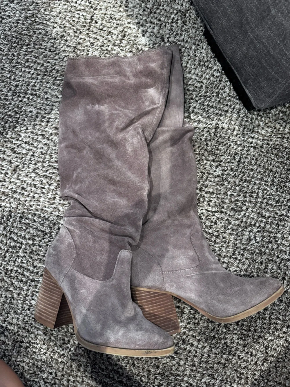 Steve Madden Taupe Suede Over-the-Knee Slouch Boots